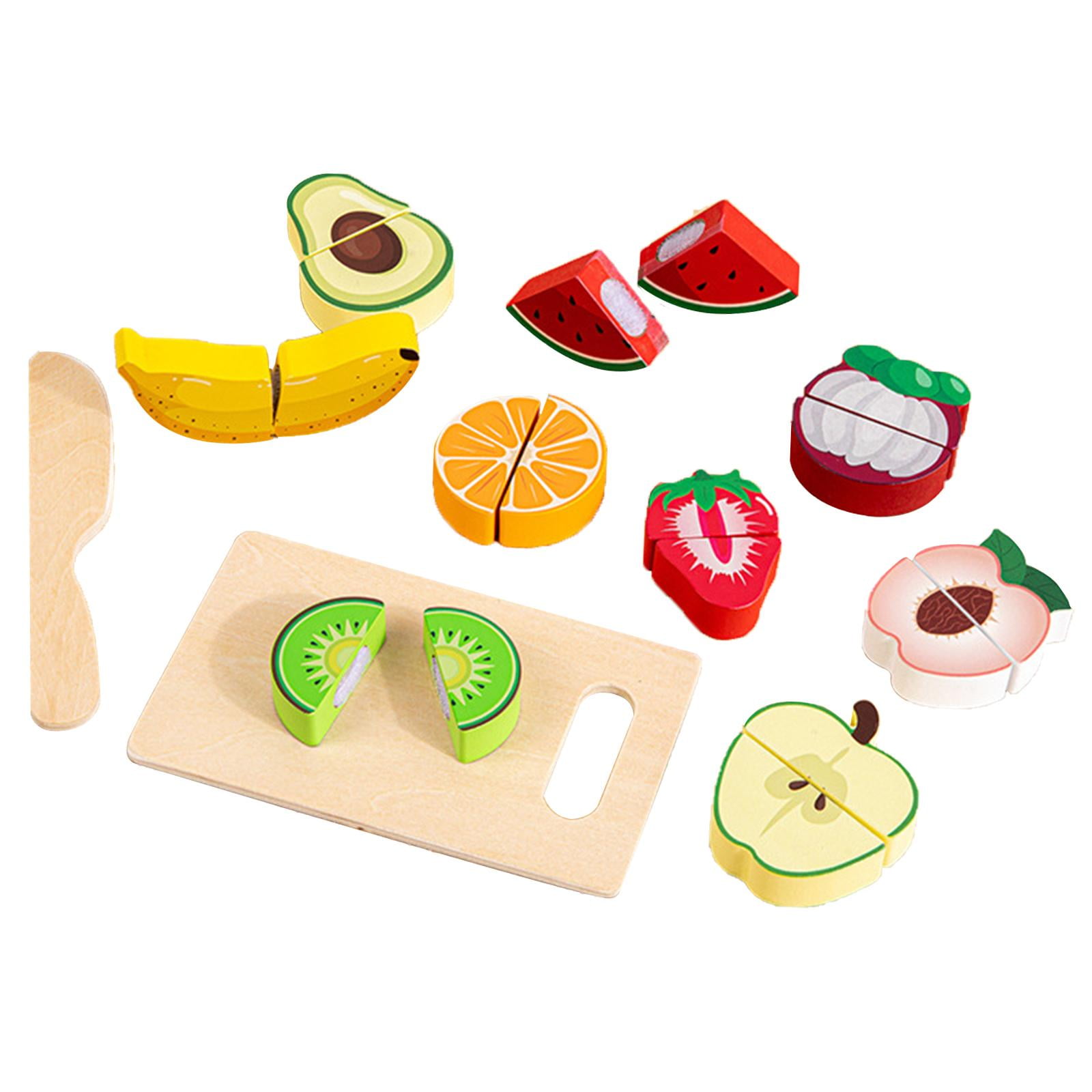 Bothyi - Juguete De Madera Para Cortar Alimentos Para Niños, Juguete De Habilidad Motora Para Regalos De Fiesta, Enseñanza De La Granja, Frutas