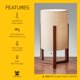 thumbnail image 5 of Lámpara de mesa Adesso Quinn de madera de abedul color nogal, 43 cm, 5 of 7