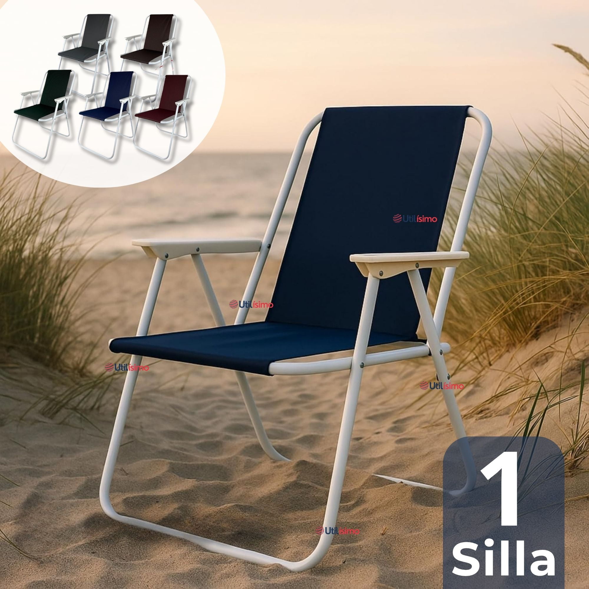 Line - Silla Plegable Portátil Playa Camping Picnic Colores Surtidos