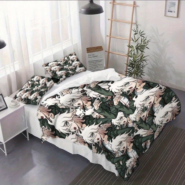 3pcs Nagito Komaeda Duvet Cover Set - Printed Bedding Soft Duvet Cover And 1/2 Pillowcase