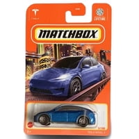 Matchbox - Caja De Fósforos De Coche Fundido A Presión Tesla Model Y A Escala 1:64 Azul 3/100