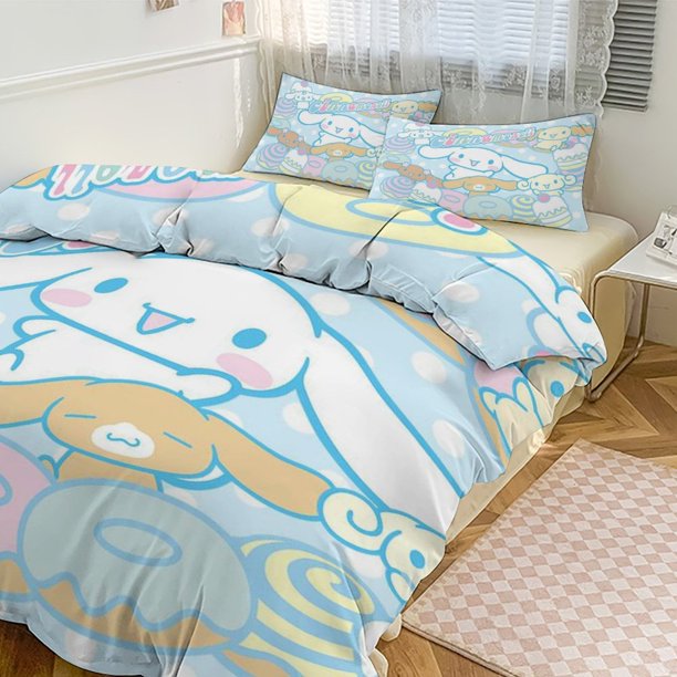 Cute Cinnamoroll Cartoon Character Duvet Cover Set Bedding Set 3D Cartoon Printed Comfortable And Soft Bed Set Room Decor for Bedroom