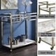 thumbnail image 1 of Neilo Clear Glass, Faux Marble Top & Wire Brass Finish Serving Cart, 1 of 3
