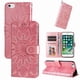 thumbnail image 1 of Funda tipo cartera FOXDOCK para iPhone 6 Plus , diseño girasol en relieve, cuero PU, cierre magnético, soporte y tarjetero, 1 of 5