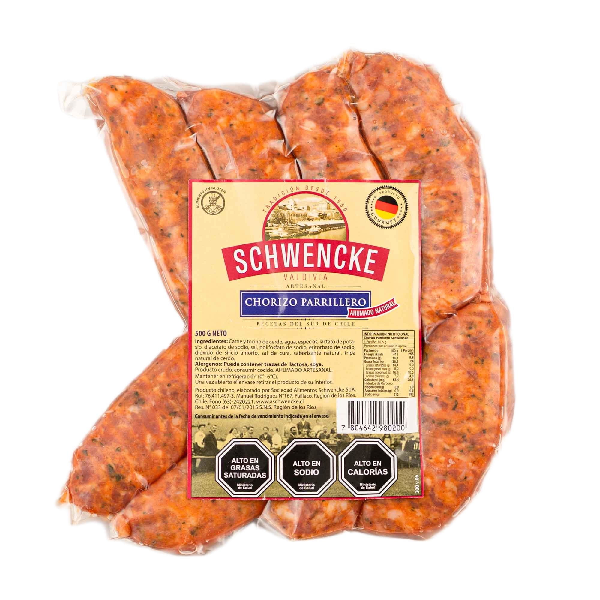 Chorizo Parrillero 8 Un 500 gr Schwencke