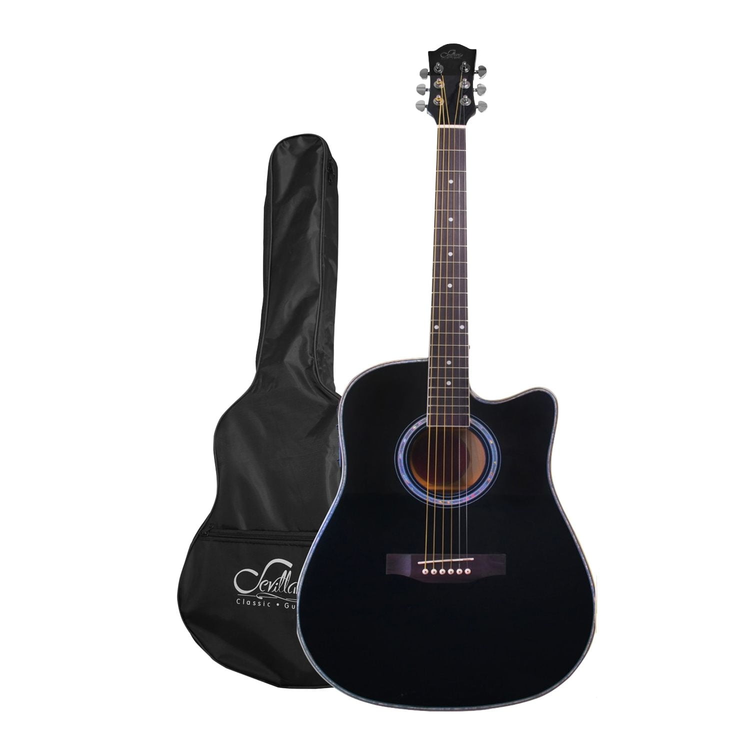 Guitarra Electroacustica Sevillana 41 Pulgadas Con Funda