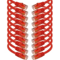 Paquete De 10 Cables Ethernet Cat6 Imbaprice 1.5 M Rojo