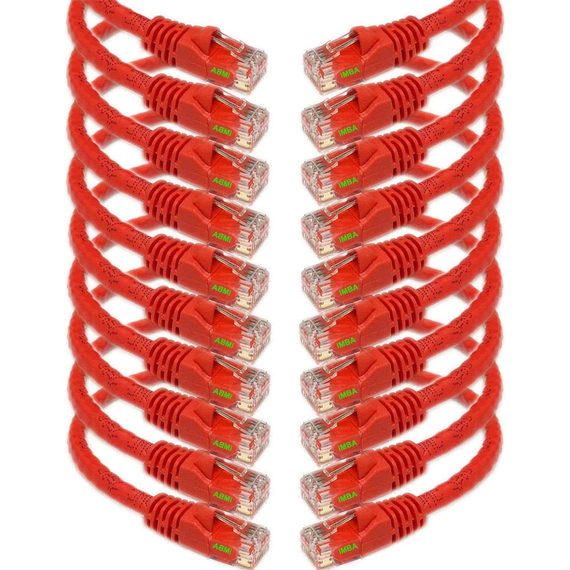 Paquete De 10 Cables Ethernet Cat6 Imbaprice 1.5 M Rojo