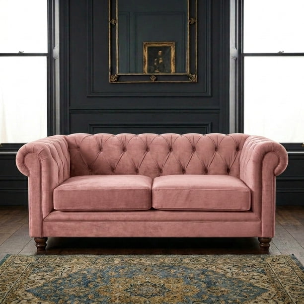 Sofa Florencia 2C Tela Velvet Palo Rosa