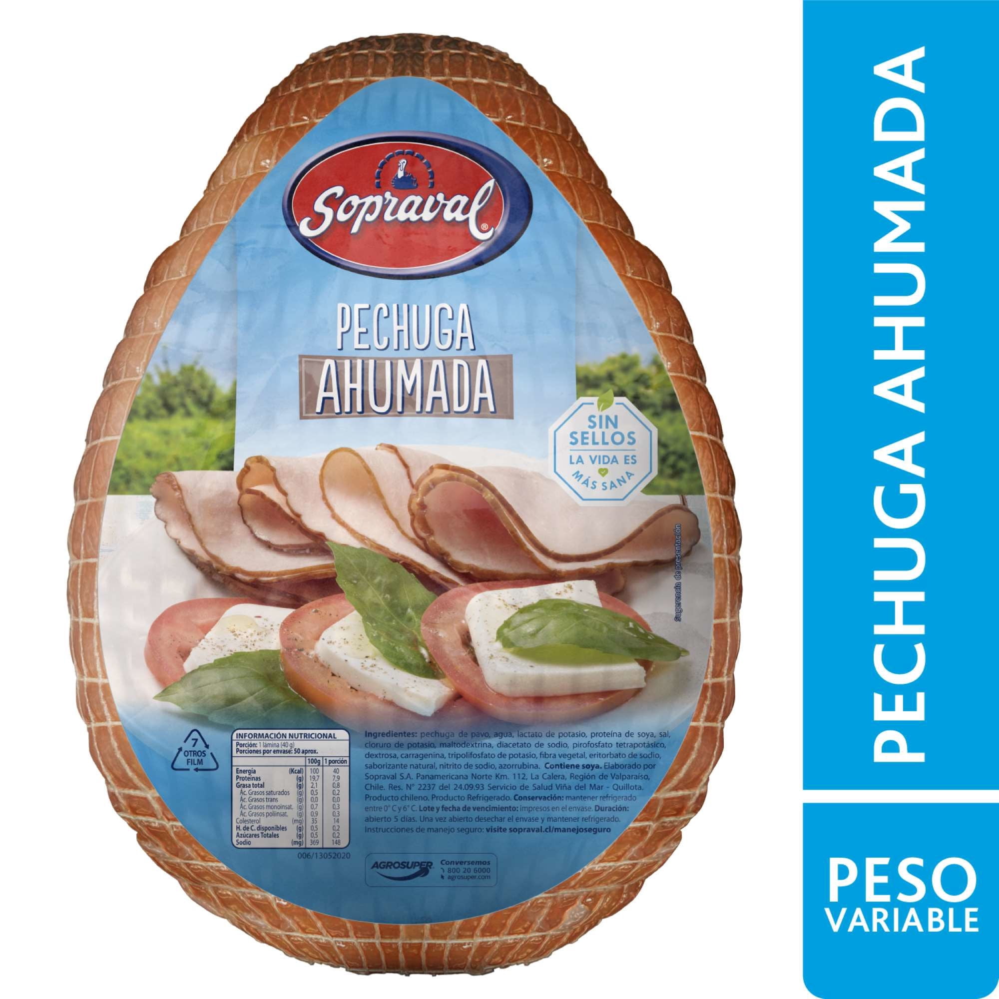 Pechuga De Pavo Ahumada Granel 250 g Sopraval