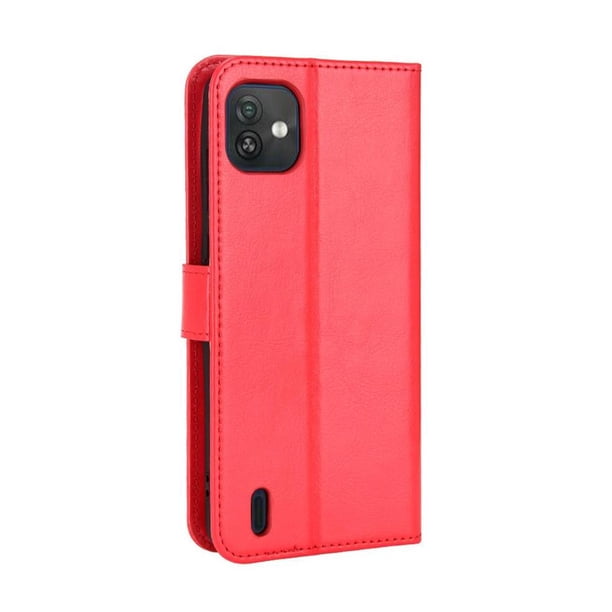 Funda tipo libro para Wiko Y82, cartera todo‑en‑uno, funda multifuncional con tarjetero y correa de muñeca desmontable
