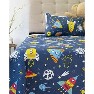 Doral - Cobertor Quilt Primavera Verano Planteas Azul