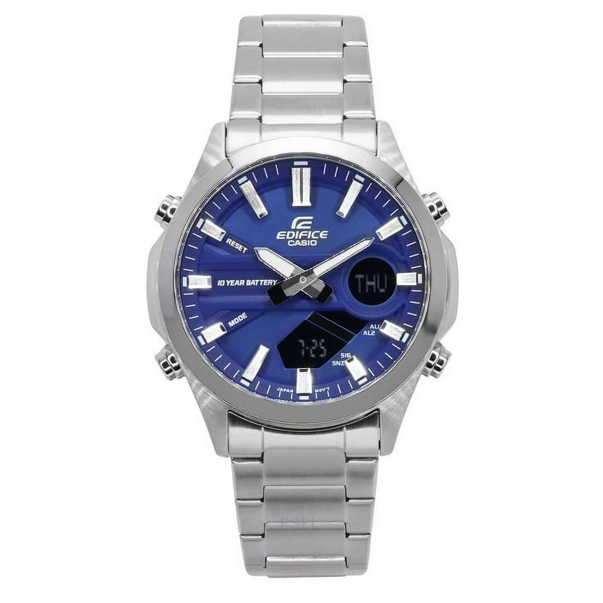 Reloj Casio Edifice Análogo Digital Acero Inoxidable Esfera Azul Cuarzo Efv-c120d-2a 100m Para Hombre