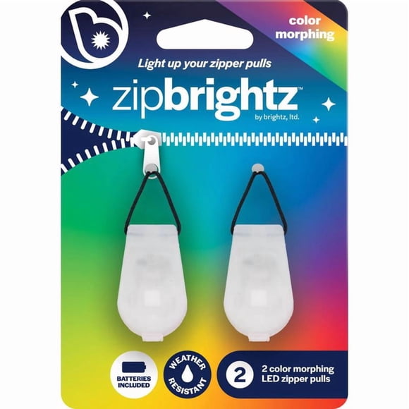 Charms con cierre con luz LED Brightz ZipBrightz, paquete de 2