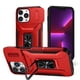 thumbnail image 1 of Funda Armada para iPhone 13 Pro Max con Tapa Deslizante y Soporte Magnético Giratorio Rojo, 1 of 5