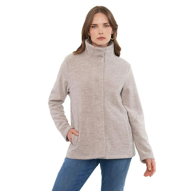Polerón Mujer Polar Botones Beige Corona