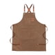 thumbnail image 4 of Delantal De Lona Con Bolsillos, Delantal Con Pechera En La Espalda Cruzada Para Trabajos De Pintura, Tienda Para Hornear, Marrón, 4 of 5