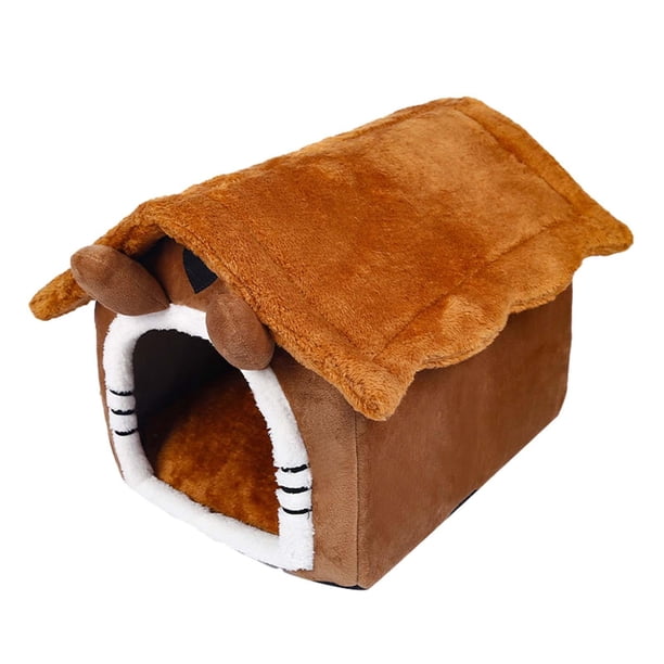 Cama para perros y gatos, nido de Gato, cojín interior con cojín extraíble, casa para gatos, cama para mascotas, tienda de campaña, cama cueva para Orejas Marrones S