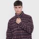 thumbnail image 3 of Polerón Polar Hombre Print Half Zipper Rosado Étnico Corona, 3 of 5