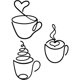 thumbnail image 1 of Ferraycle 3 piezas de arte mural de alambre metálico con tazas de café, 1 of 3