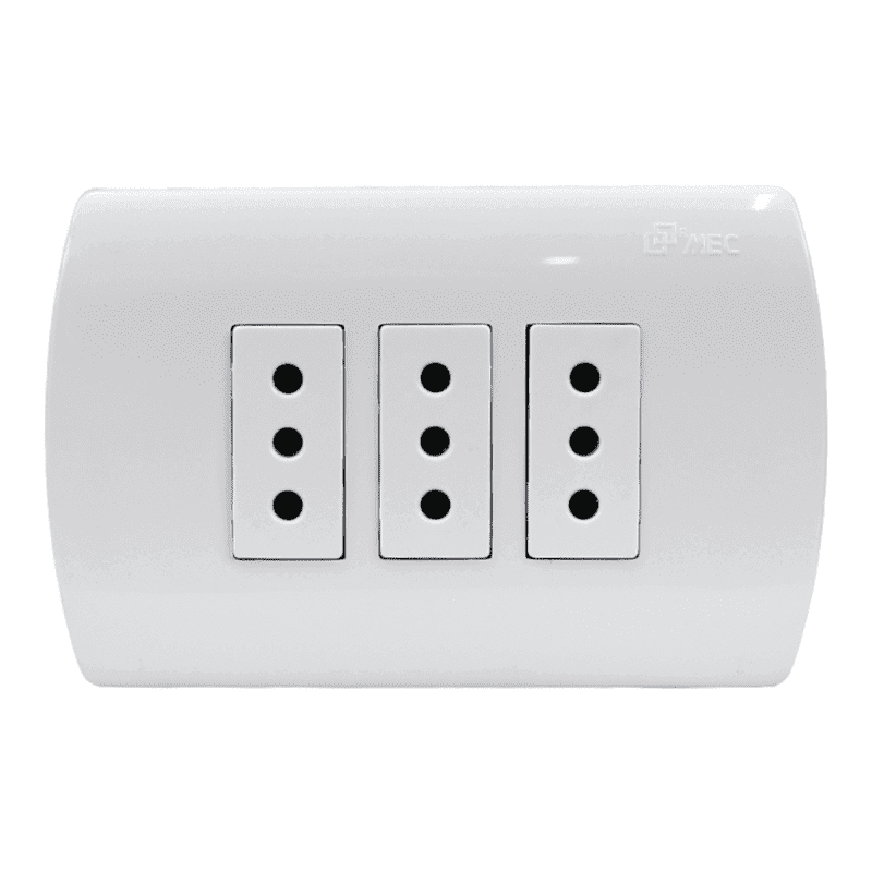 Imec - Toma Corriente Triple 10a Blanco Embutido
