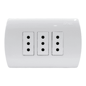 Imec - Toma Corriente Triple 10A Blanco Embutido