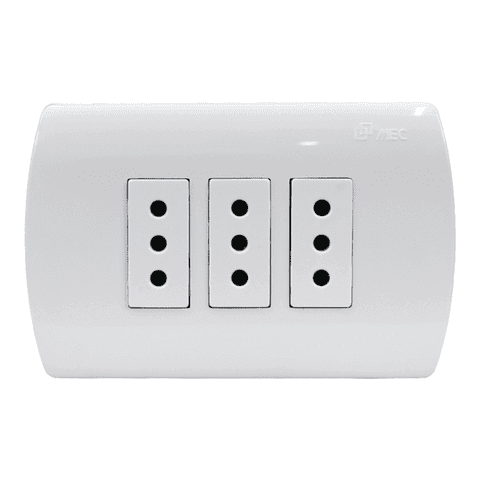 Imec - Toma Corriente Triple 10A Blanco Embutido