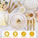 thumbnail image 3 of Set de Platos y Servilletas Desechables Blanco y Dorado 175 Piezas, 3 of 3