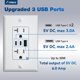 thumbnail image 3 of Enchufe Amico 6.0A USB (2 unidades) 2C+1A 20 A blanco, 3 of 8