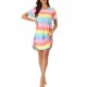 thumbnail image 1 of INSPIRE CHIC Camisón a Rayas Coloridas para Mujer Regreso a Clases Camiseta de Manga Corta Cuello Redondo Vestido Ligero Casual para Dormir M Color Claro, 1 of 6