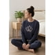 thumbnail image 3 of Pijama Franela Mujer Estampado Flor de Loto Acero gris oscuro S, 3 of 8