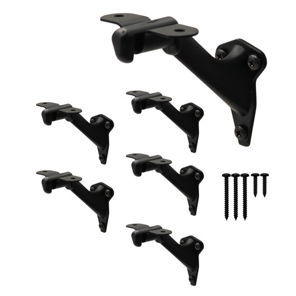 Soportes para pasamanos NACETURE de 3" resistentes, negros, paquete de 6