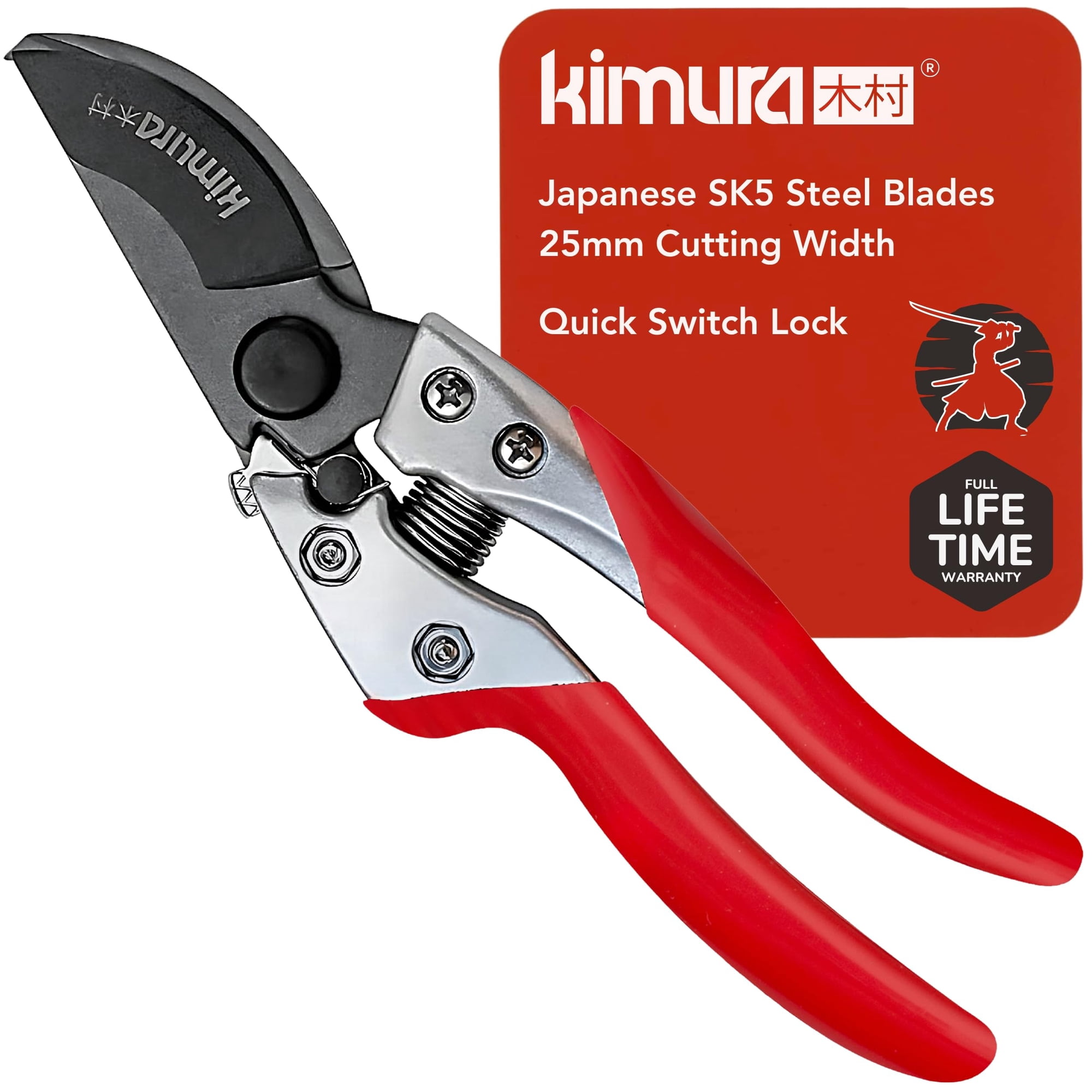 Tijeras De Podar Kimura De 20 Cm, Acero Sk5, Corte De 25 Mm