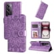 thumbnail image 1 of Funda tipo cartera FOXDOCK para OPPO Reno 12 5G , diseño girasol en relieve, cuero PU, cierre magnético, soporte y tarjetero, 1 of 5