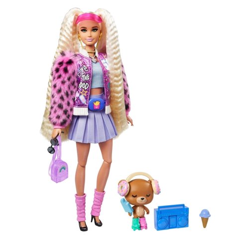 Muñeca Barbie Fashion Dolls Moditas Extra Falda Morada