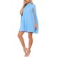 thumbnail image 4 of INSPIRE CHIC Vestido de Mujer de Gasa con Capa, Vestido con Mangas de Capa Fluidas, Vestido Plisado Azul 2XL, 4 of 6