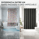 thumbnail image 2 of Cortina De Baño Tela + Forro + 12 Ganchos Premium 180 X 180 Cm Negro Juego Larga Az, 2 of 10