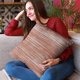 thumbnail image 2 of Cojín Plutus Brands rojo y beige Plutus Shower Stripe, 2 of 9