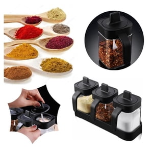 Genérico - Especieros Condimentero 3 Set De Vidrio