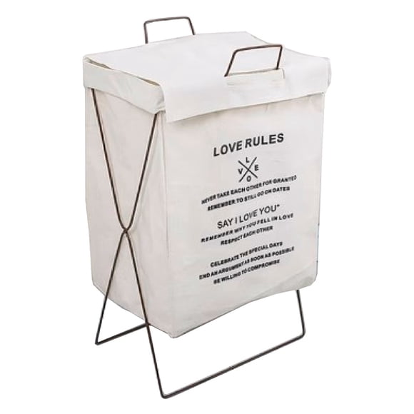 Cesta Canasto De Almacenamiento De Ropa Sucia Plegable Color Beige
