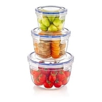 Genérico - 3 Tupper Herméticos De Vidrio Contenedor Taper Comida Cocina