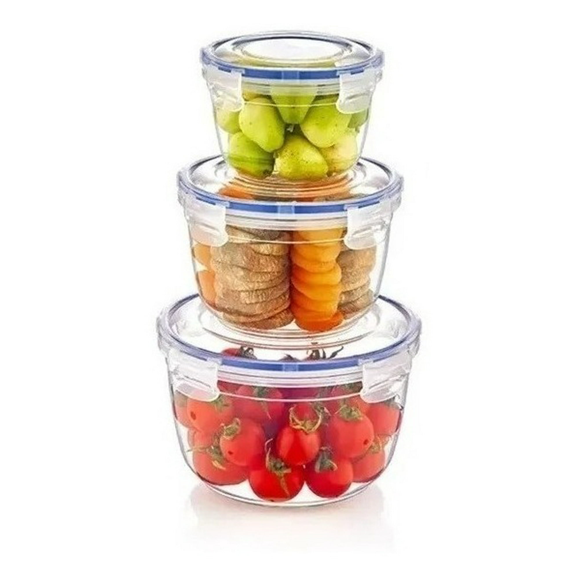 Genérico - 3 Tupper Herméticos De Vidrio Contenedor Taper Comida Cocina