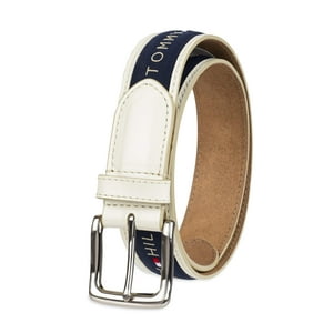 Cinturón Tommy Hilfiger Con Incrustaciones De Cinta Para Hombre, Color Crema Y Azul Marino