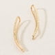 thumbnail image 3 of Minimalist Ear Climber Earrings Long Copper Climbers Crawler Bar Studs 1 Pair, 3 of 4