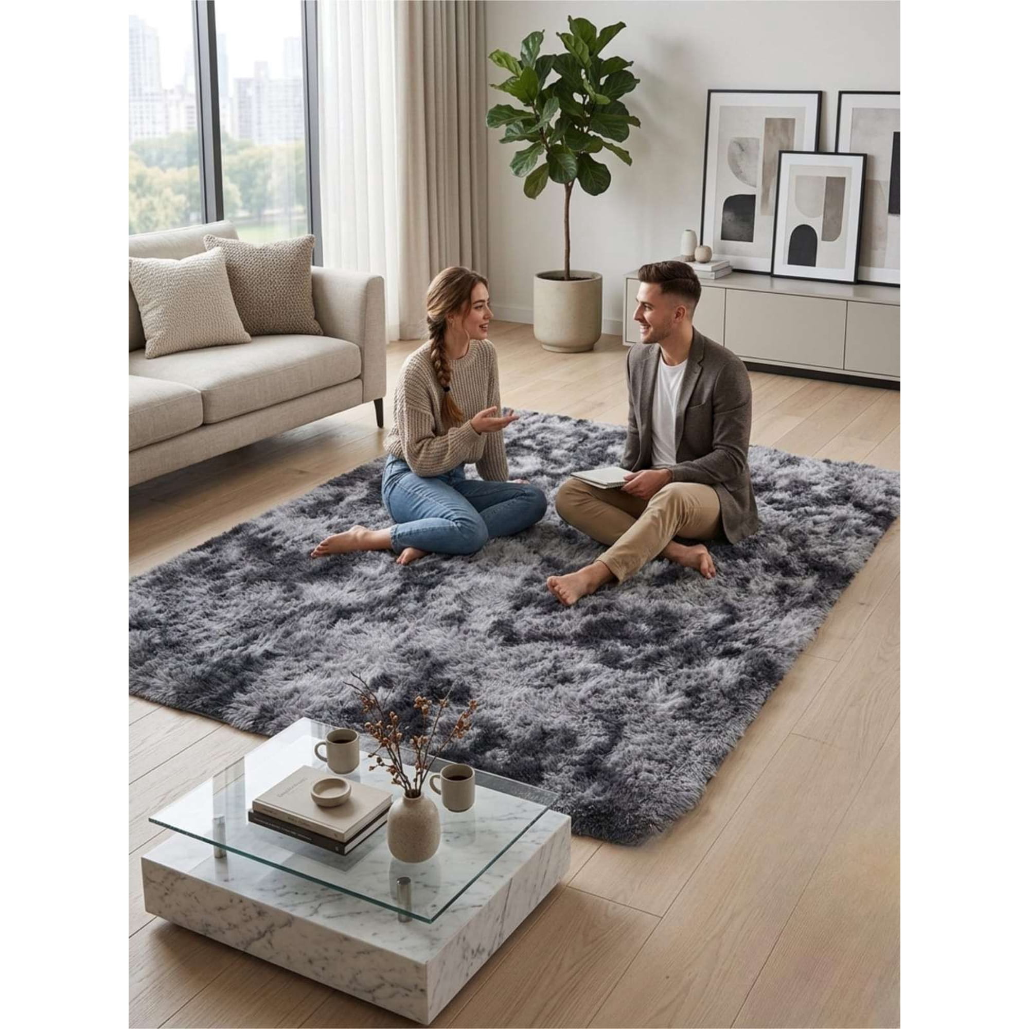 Todo Para El Hogar - Alfombras Pelo Largo Tamaño 150x200 Cm Super Suave