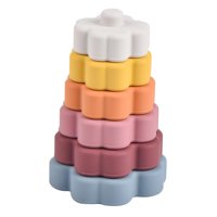 Magideal - Juguete De Apilamiento De Silicona Apilador Anillos De Apilamiento Apilamiento De Bloques Blandos , Color Color Oscuro