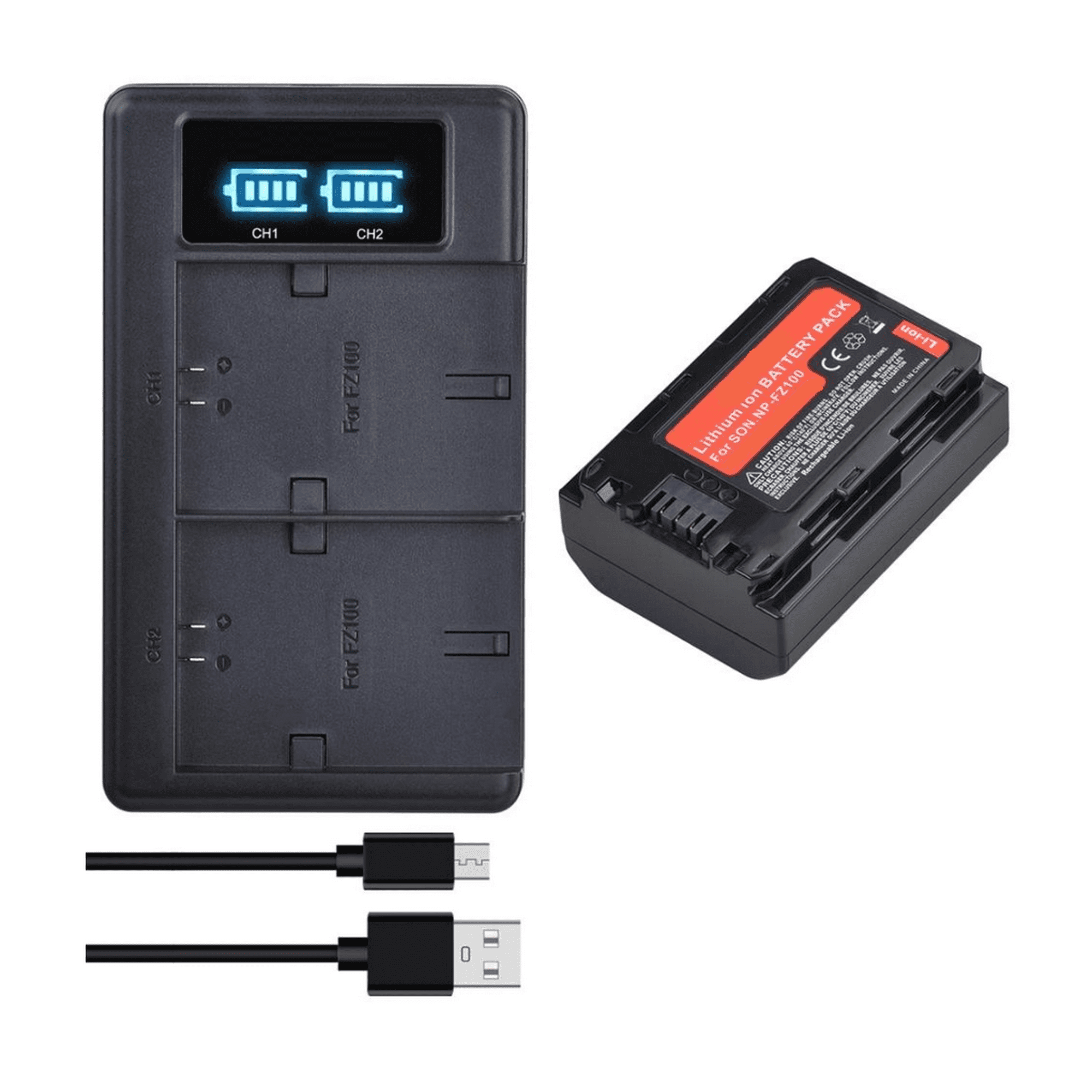 Genérico - Batería Np-fz100 + Cargador Doble Bc-qz1 Alternativo Sony