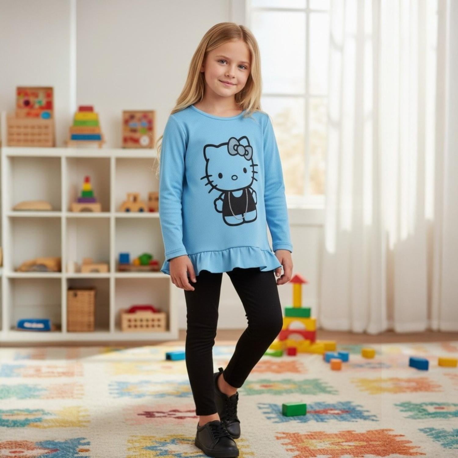 Polera Niña Hello Kitty Turquesa 6