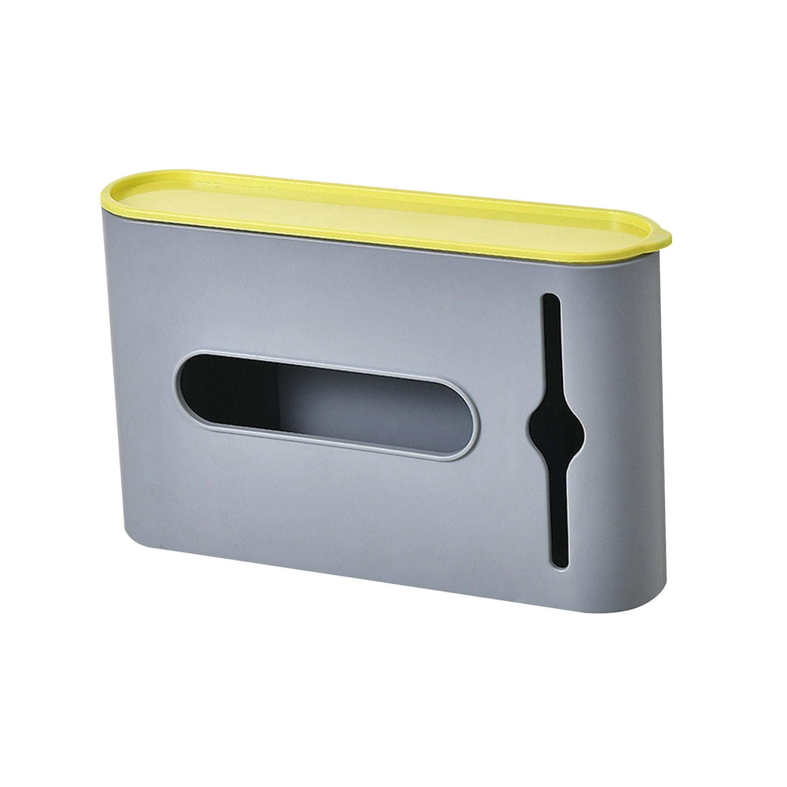 Magideal - Dispensador De Bolsas De Basura, Organizador De Bolsas De La Compra, Ahorro De Espacio, Caja De Almacenamiento Para Bolsas De Basura, Práctico Organiz Gris