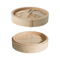 Bothyi - Vaporera De Bambú, Vaporera Redonda Hecha A Mano Para Sum Y Bollos Para Verduras Sum Baozi, 22 Cm